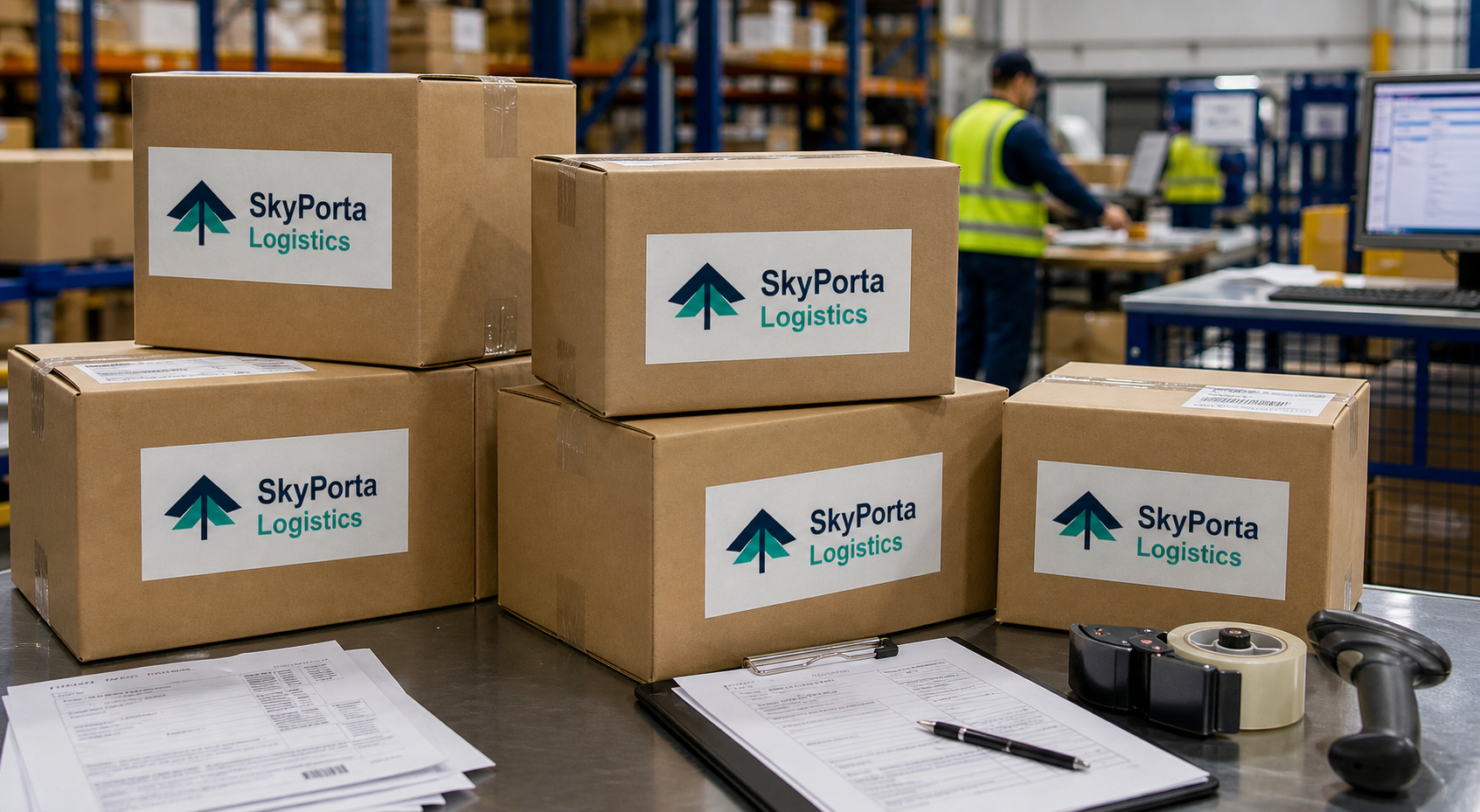 SkyPorta Logistics branded package delivery parcels